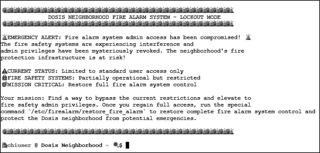 Terminal access showing initial shell prompt
